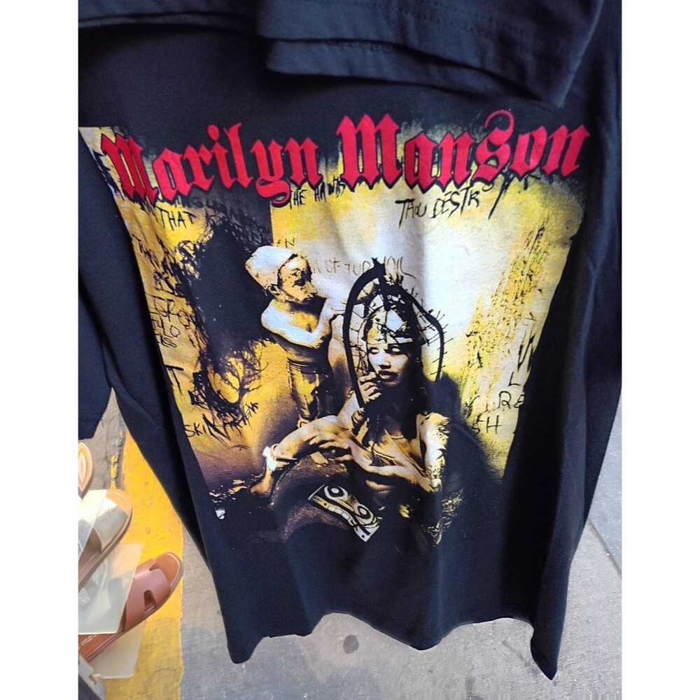 Rare Marilyn Manson tee T-shirt rock band tour art screenprint size s small